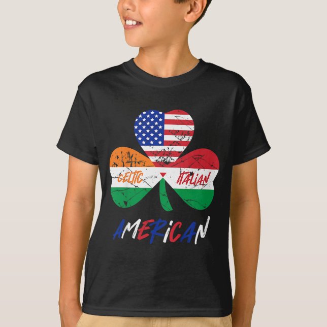 Kinder Halb irische halb italienische amerikanisch T-Shirt (Vorderseite)