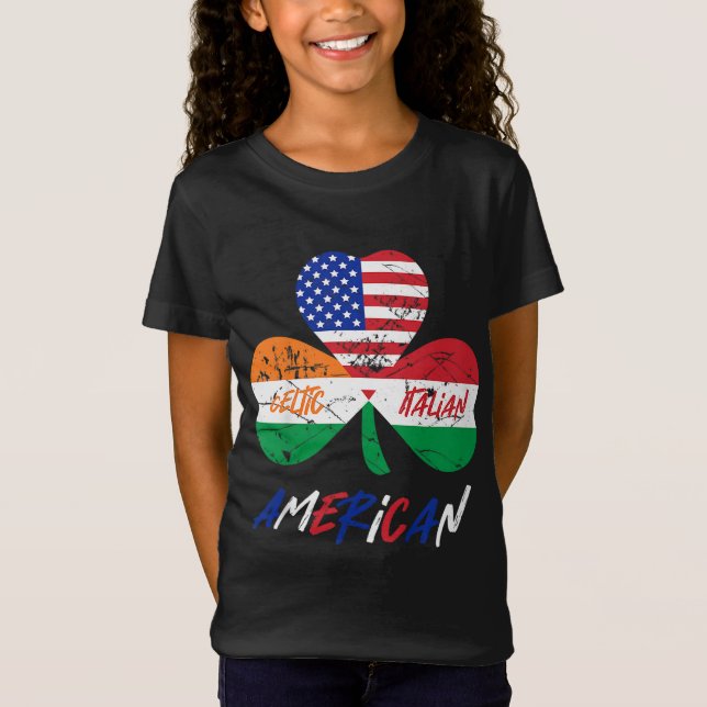 Kinder Halb irische halb italienische amerikanisch T-Shirt (Vorderseite)