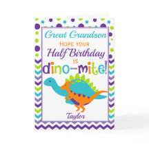 Kinder Hälfte Geburtstag 6 Monat Dinosaurier Dino-