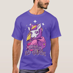 Kinder Hallo 3. Klasse Einhorn Student Zurück zu S T-Shirt