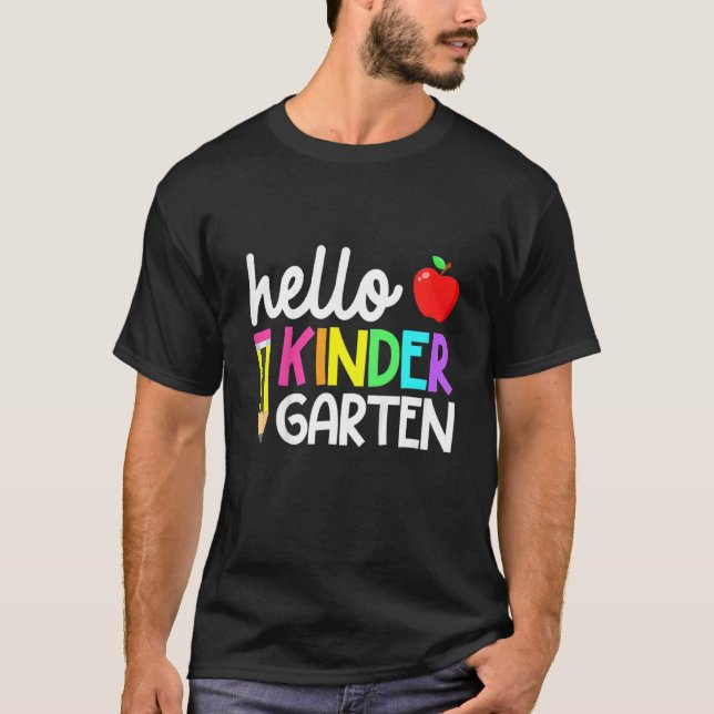 Kinder Hallo Kindergarten Team Kinder zurück zur S T-Shirt (Vorderseite)