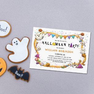 Kinder-Halloween-Geburtstags-Einladung Einladung