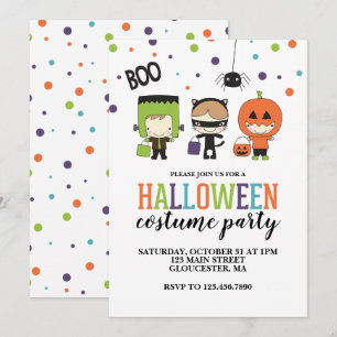 Kinder Halloween-Kostüm-Party-Einladung Einladung
