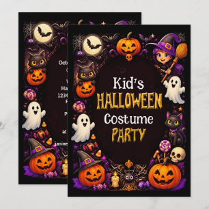 Kinder Halloween-Kostüm-Party-Einladung Karte