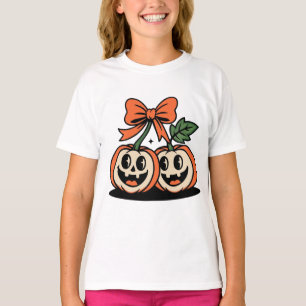 Kinder Halloween-Kürbis-Duo-T-Shirt T-Shirt