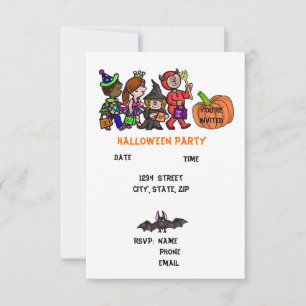 Kinder-Halloween-Party-Einladungen Einladung