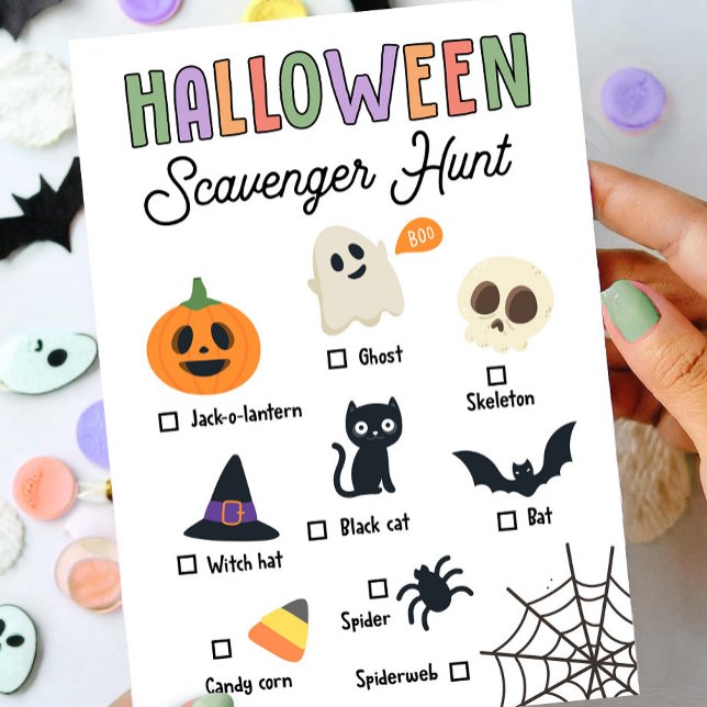 Kinder Halloween Scavenger Jagdkarte Einladung (Von Creator hochgeladen)