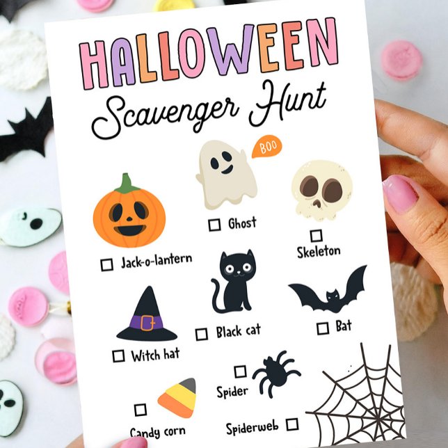 Kinder Halloween Scavenger Jagdkarte Einladung (Von Creator hochgeladen)
