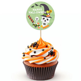 Kinder Halloween Skull & Candy Favor Sticker
