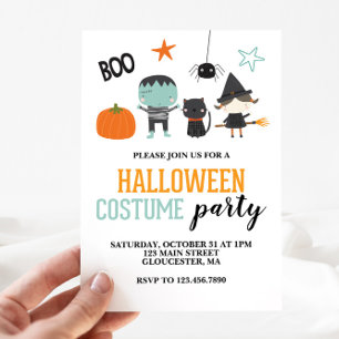 Kinder Halloween Süße Kostüm Party Einladung