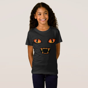 Kinder Halloween T-Shirt Gruselige schwarze Katze