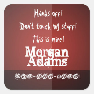 Kinder halten sich die Hände ab! Label - Modernes Quadratischer Aufkleber