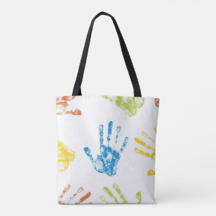 Kinder Handprints in der Farbe