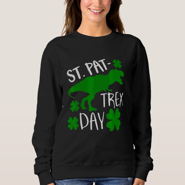 Kinder Happy St Pat Trex Day Dino Patricks Kleinki Sweatshirt (Vorderseite)