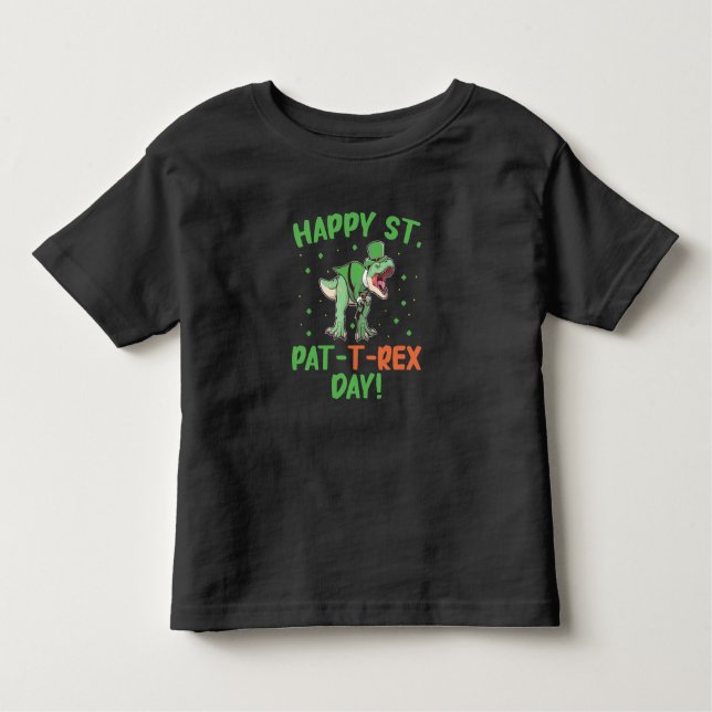 Kinder Happy St Pat Trex Day Dino St Patricks Day Kleinkind T-shirt (Vorderseite)