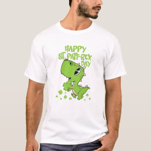 Kinder Happy St Pat Trex Day Dino St Patricks Todd T-Shirt