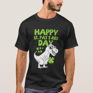 Kinder Happy St Pat Trex Day Dinosaur St Patricks  T-Shirt
