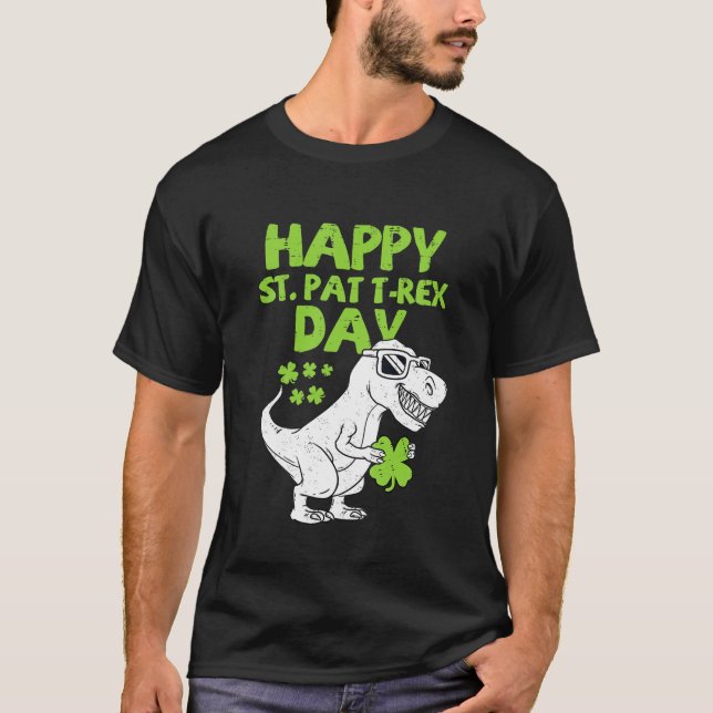 Kinder Happy St Pat Trex Day Dinosaur St Patricks  T-Shirt (Vorderseite)