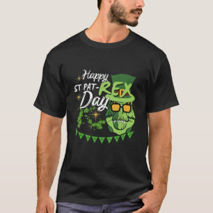 Kinder Happy St Pat Trex Day Dinosaur St Patricks T-Shirt