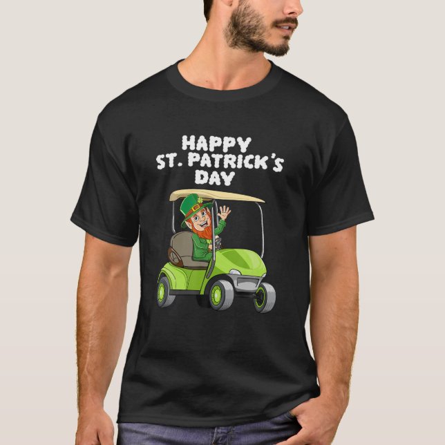 Kinder Happy St Patricks Day Leprechaun Golf Cart  T-Shirt (Vorderseite)