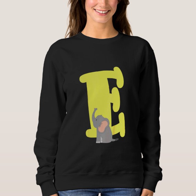 Kinder Hauptstadt Letter E Alphabet Elefant Niedli Sweatshirt (Vorderseite)