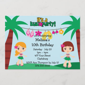 Kinder Hawaii-Luau Einladung