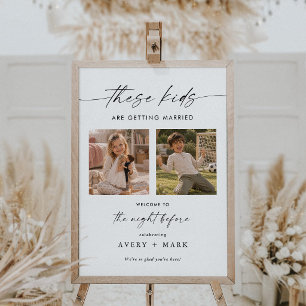 Kinder heiraten Hochzeitsprobe Abendessen Poster