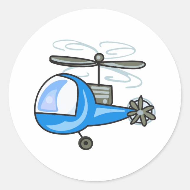 KINDER HELICOPTER RUNDER AUFKLEBER (Vorderseite)