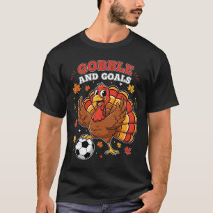 Kinder Herbst Junge Thanksgiving Fußball Truthahn  T-Shirt