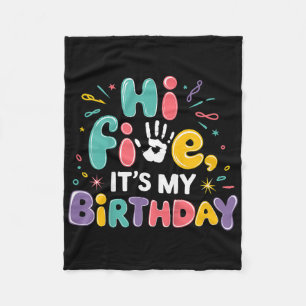 Kinder Hi Five Es ist mein Geburtstag 5. Geburtsta Fleecedecke