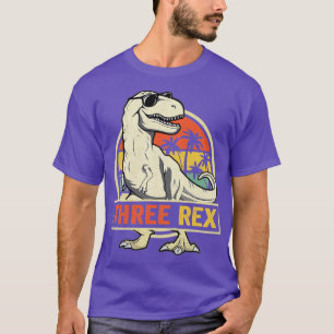Kinder hier Rex 3. Geburtstag hird Dinosaurier 3 T-Shirt