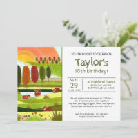 Kinder Hochland Kühe fallen Farm Geburtstagsparty 