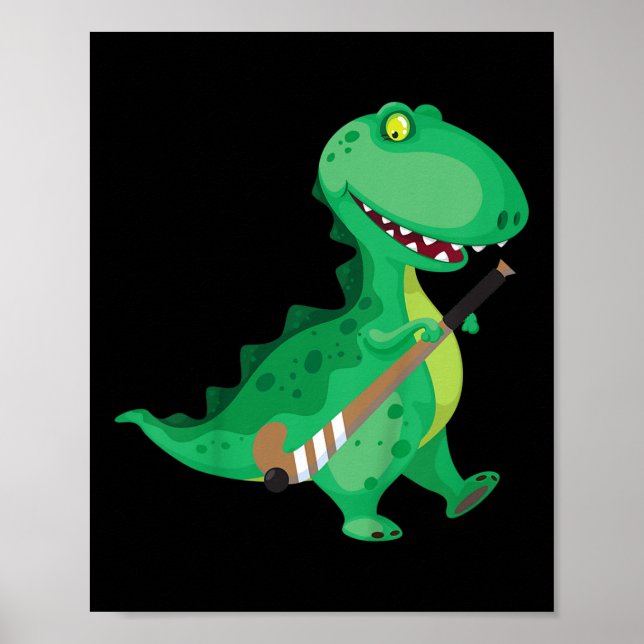 Kinder Hockey Dinosaur Lustig  Poster (Vorne)
