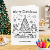 Kinder Holiday Coloring Picture Tree Frohe Weihnac
