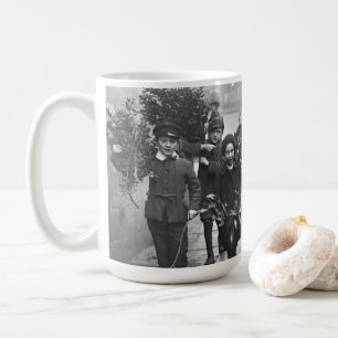 KINDER & HOLLY (1915) Vintag Art Weihnachten Tasse