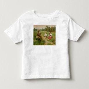 Kinder hören einem Hirten zu, der eine Flute spiel Kleinkind T-shirt