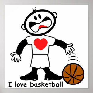 Kinder I Liebe Basketball Poster