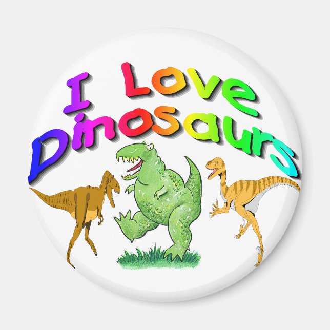 Kinder "I Liebe Dinosaurier" Geschenke Magnet (Vorne)