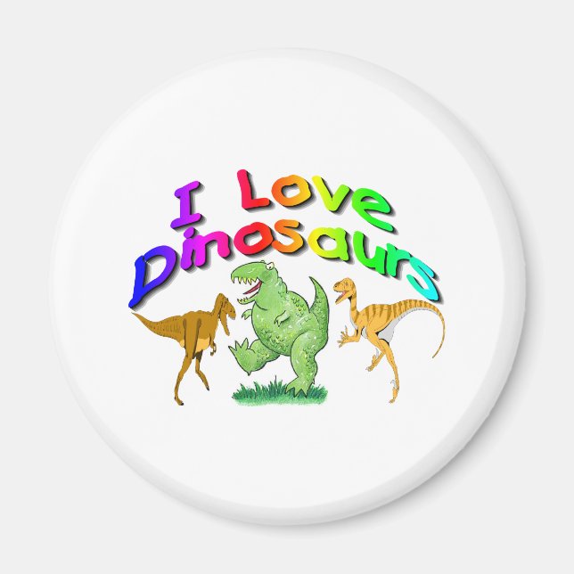 Kinder "I Liebe Dinosaurier" Geschenke Magnet (Vorne)