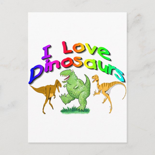 Kinder "I Liebe Dinosaurier" Geschenke Postkarte (Vorderseite)