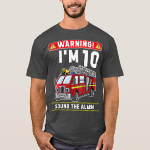 Kinder ich bin 10 Jahre alt kleiner Feuerwehrmann T-Shirt
