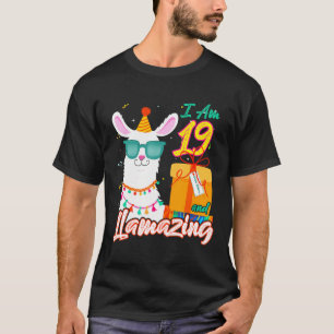 Kinder ich bin 19 Jahre alt und Llamazing Llama 19 T-Shirt