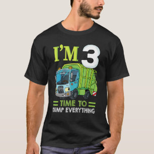 Kinder ich bin 3 Jahre alt Geburtstag Junge Müllwa T-Shirt