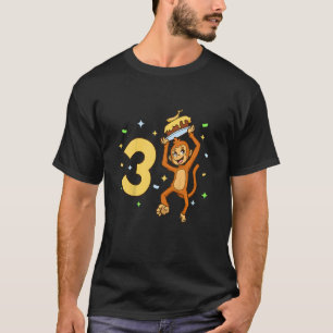 Kinder ich bin 3 mit Affen Kindergeburtstag 3 Jahr T-Shirt