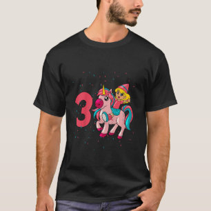 Kinder Ich bin 3 mit Einhornmädchen Geburtstag 3 J T-Shirt