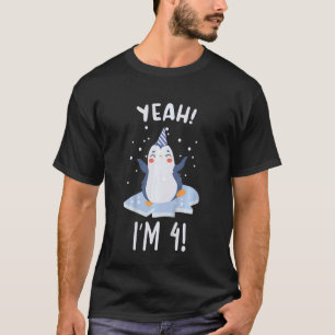 Kinder ich bin 4 Pinguin 4 Jahre alt 4 Geburtstag T-Shirt