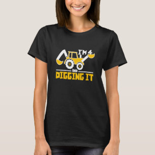 Kinder ich bin 4 und graben es LKW 3. Geburtstag J T-Shirt