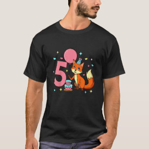 Kinder Ich bin 5 mit Fuchs Mädchen Geburtstag 5 Ja T-Shirt