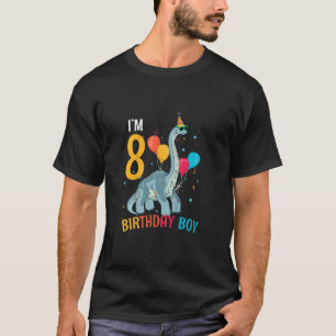 Kinder ich bin 8 Geburtstag Boy Brachiosaurus 8 Ja T-Shirt
