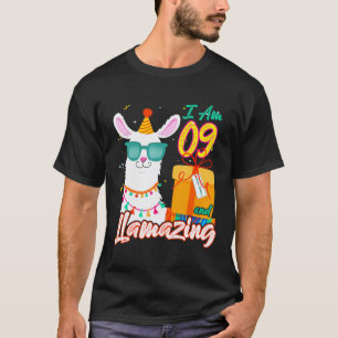 Kinder Ich bin 9 Jahre alt und Llamazing Lama 9. G T-Shirt